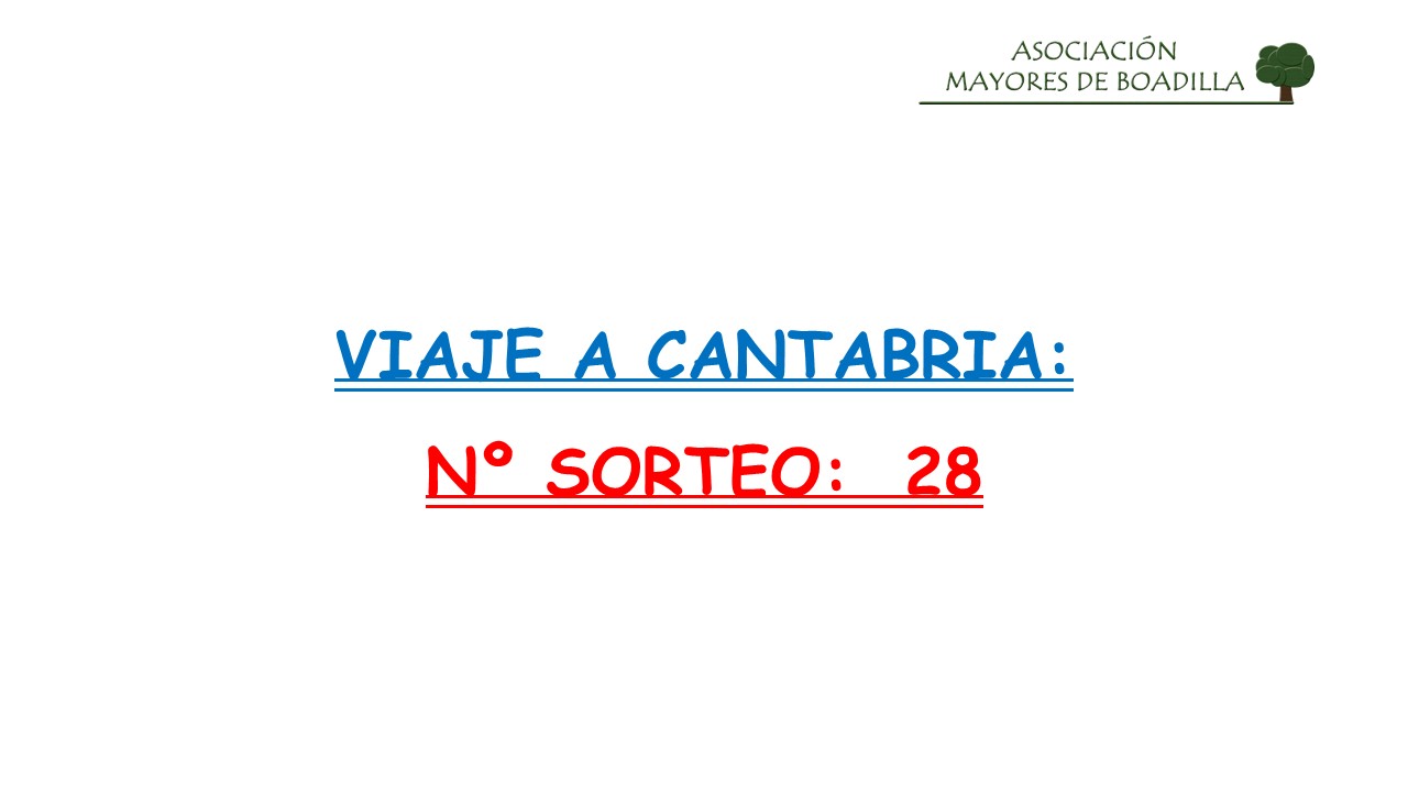 SORTEO VIAJE A CANTABRIA 25/09/2025